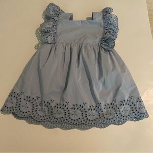 Zara Baby  Blue Dress with Eyelet Details 9-12 months